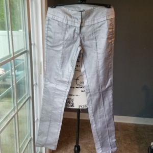 SHE SAID... METALLIC SILVER PANTS.Woman